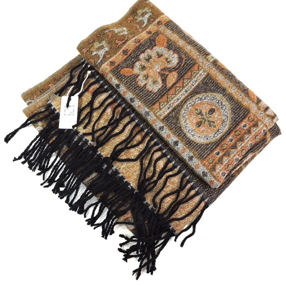 Pretty Persuasions Accessories - PRETTY PURSUASIONS WOMEN'S BROWN COMFORT WINTER SCARF